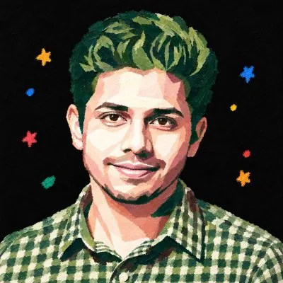Painted portrait of Harish Reddy